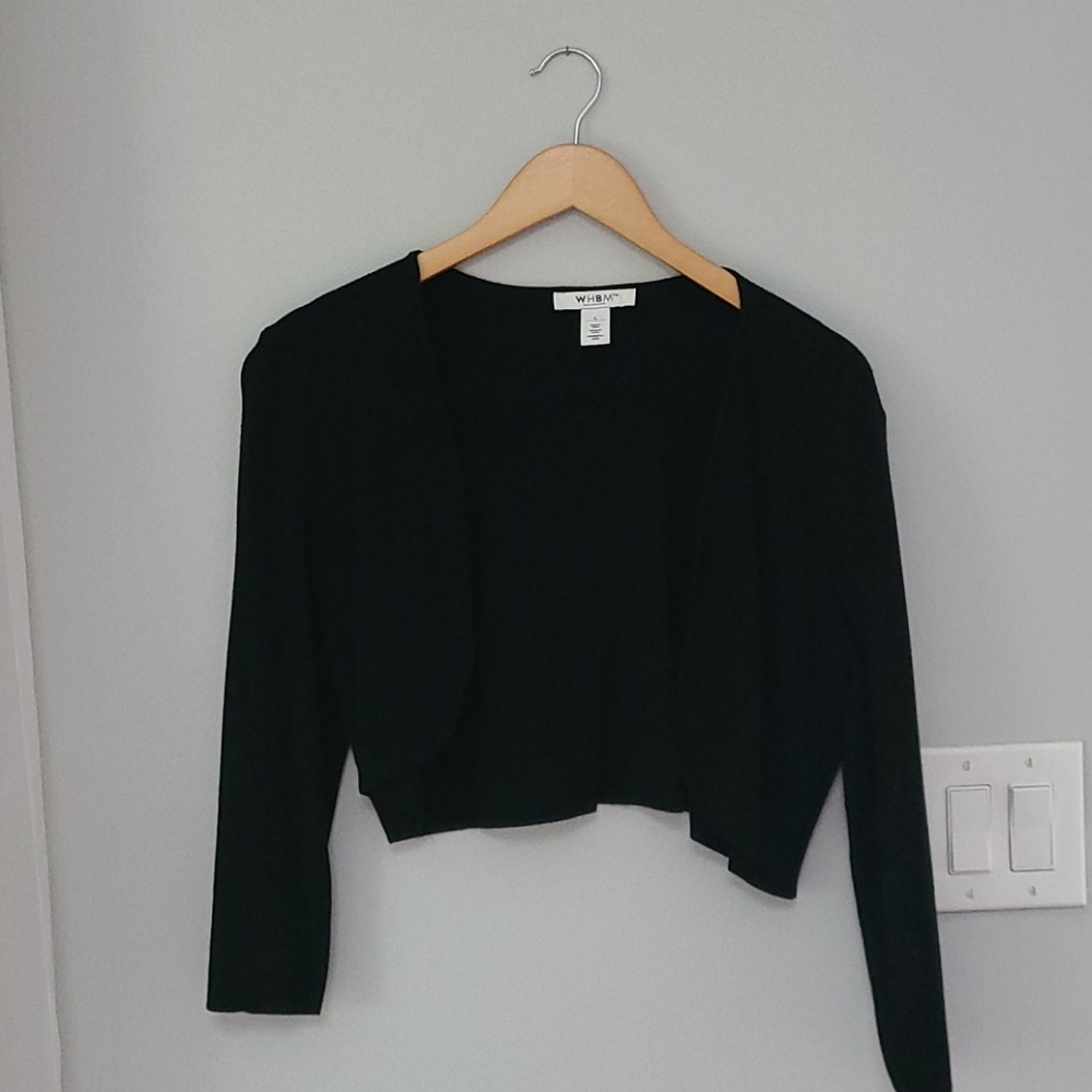 WHBM Factory Cropped Black Sweater